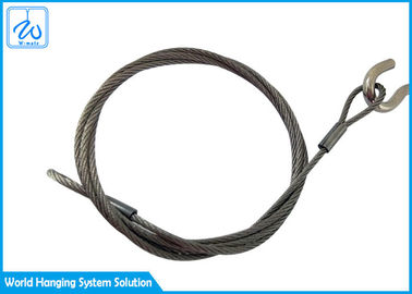 6mmの7x19ステンレス鋼ワイヤー ロープは航空機ケーブルの表示システムのための目及び目を投げます