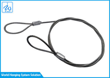 ワイヤー懸垂装置のための安全締縄用具のケーブルの端ワイヤー ロープのループ