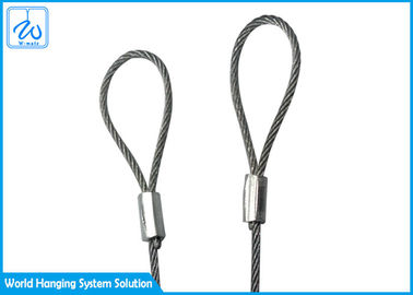 ワイヤー懸垂装置のための安全締縄用具のケーブルの端ワイヤー ロープのループ