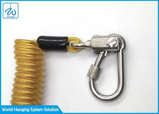 停止低下用具のためのScrewgate Carabinerの錠の黄色いワイヤー コイルの締縄