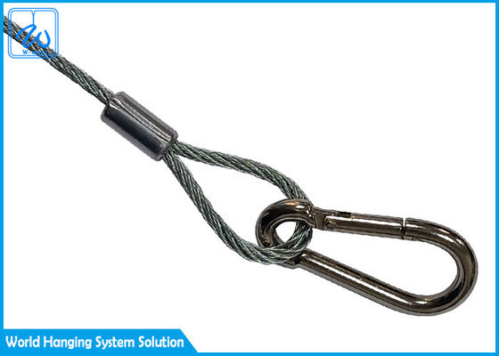 立場が付いている段階のスポットライトのためのループが付いている電流を通された鋼線ロープ ケーブル