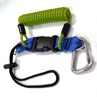 引き込み式の釣ざおの安全締縄のウェビング用具のばねの締縄ベルト