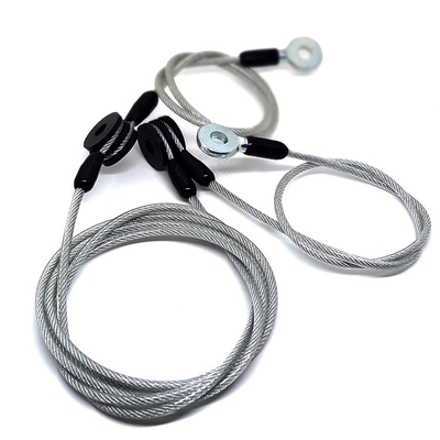 注文ワイヤー ロープ アセンブリ ポリ塩化ビニールは透明な締縄ケーブルのテザーの安全革紐に塗った