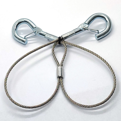 2本の足のハンガー ワイヤーは照明灯のための柔らかい目のループが付いている鋼線ロープの吊り鎖に電流を通した