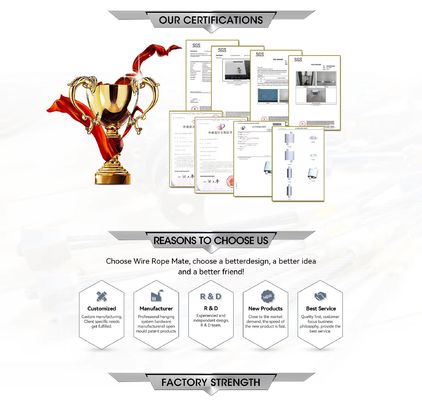 吊るしワイヤシステム用のフック付きのステンレス鋼ケーブルループキット