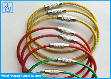 着色されたワイヤー ロープのループ高温抵抗、上塗を施してある金属ロープのループをリストする展覧会