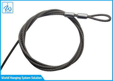 ループ端が付いているSGS延長ばねの安全ケーブル3mmのステンレス鋼ワイヤー ロープ