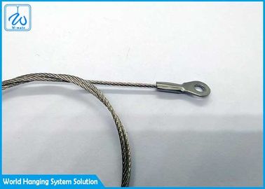 減衰器7x7のステンレス鋼 ワイヤー ロープ1.5mmの鋼鉄ケーブルの吊り鎖が付いている安全コード