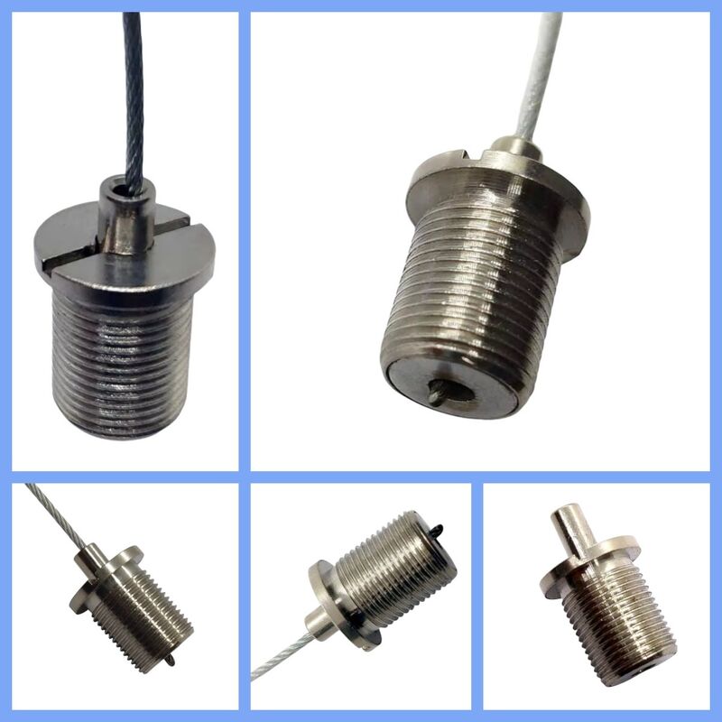 M10オスねじ真鍮銅ケーブルグリップサスペンションキットワイヤーロープクリップLEDパーツ用