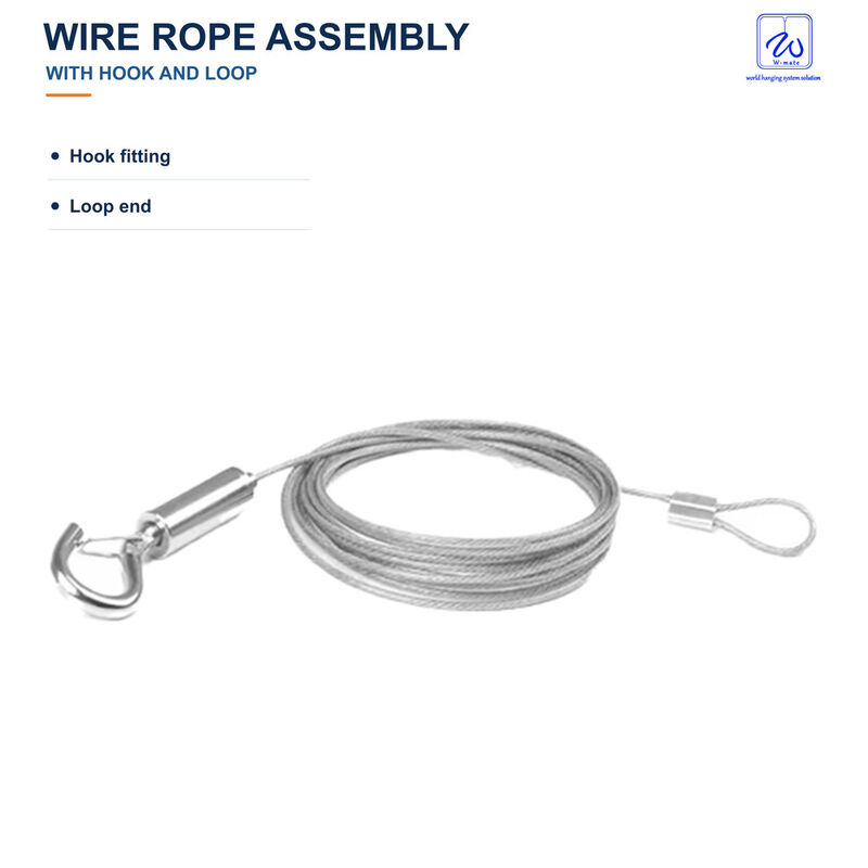 Wire Rope Frame Hanger Assembly with Loop and Hook